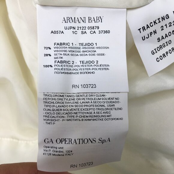 Armani Baby Formal Cream Dress Size 6 M - Picture 16 of 16